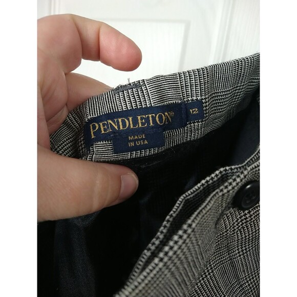 Pendleton Woman 12 Glen Checked Trouser Pants Lined 100 Virgin Wool USA - Picture 6 of 10